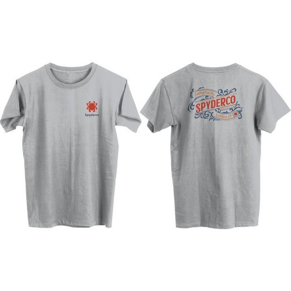 Spyderco Western T-Shirt Gray Cotton Construction - Picture 2 of 4