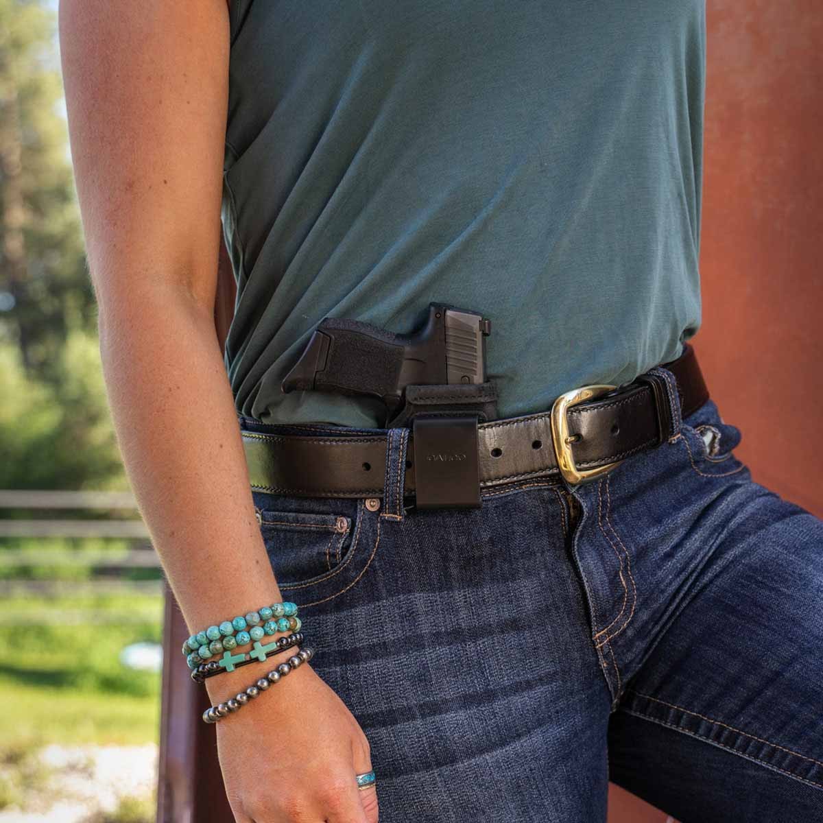 Galco Stow-N-Go IWB Holster For Beretta NANO 9mm, Glock 43, 43X Black - Picture 15 of 16