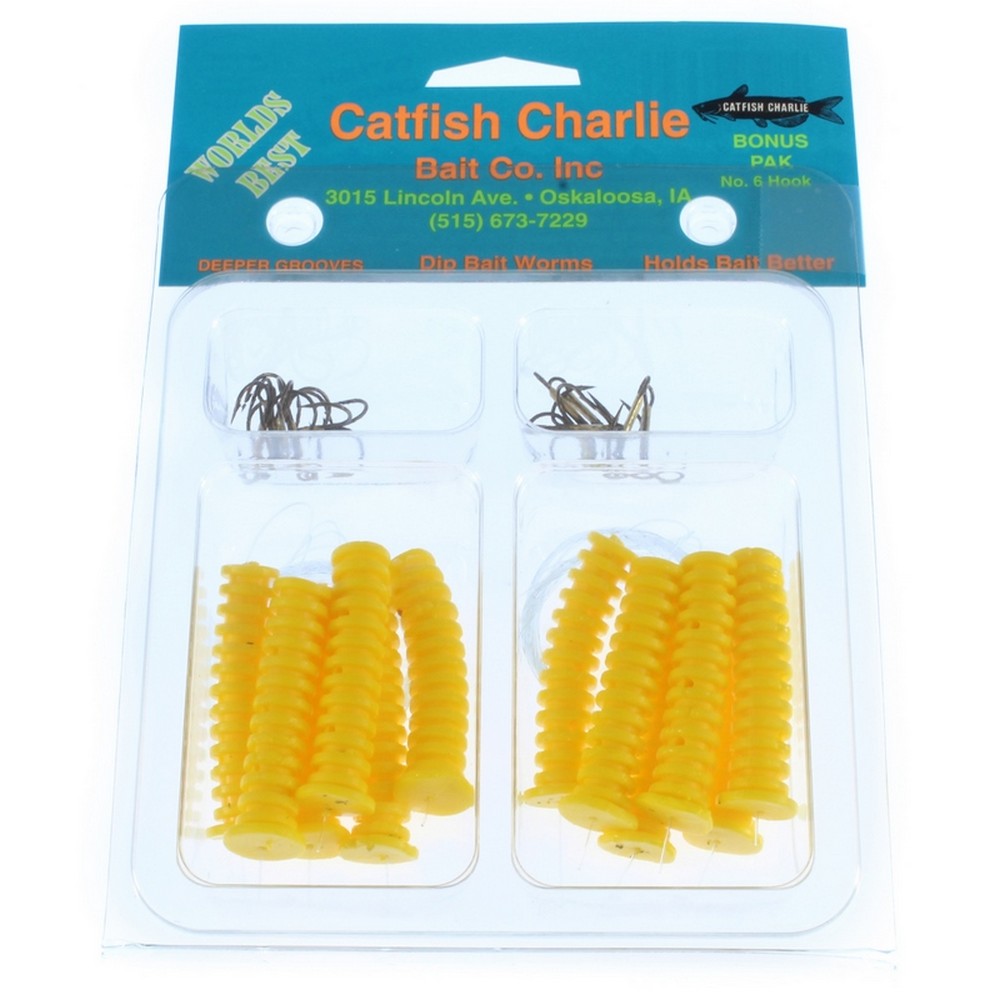 Catfish Charlies DBH-12-01 Dip Bait Worms-Pack of 12, Red