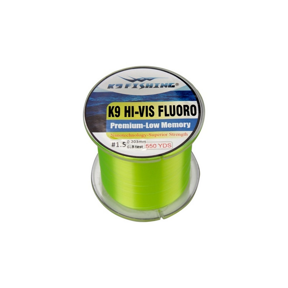 550-10lb-HV Hi-Vis Yellow Fluoro Line 550 Yard Spool 10lb Test