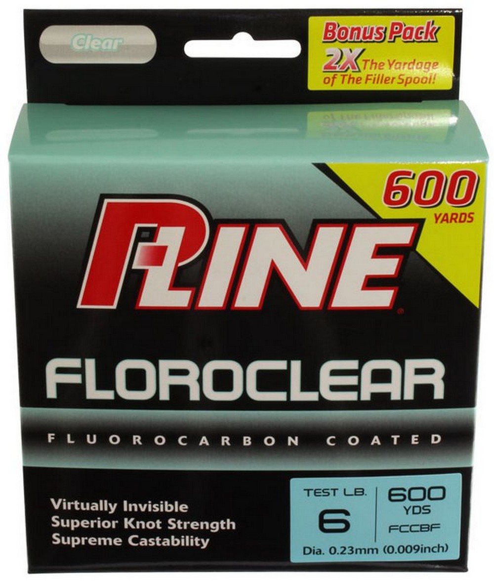 P-Line Floroclear Fluorocarbon Coated Fishing Line, 6 lb. Test, 600 yds 