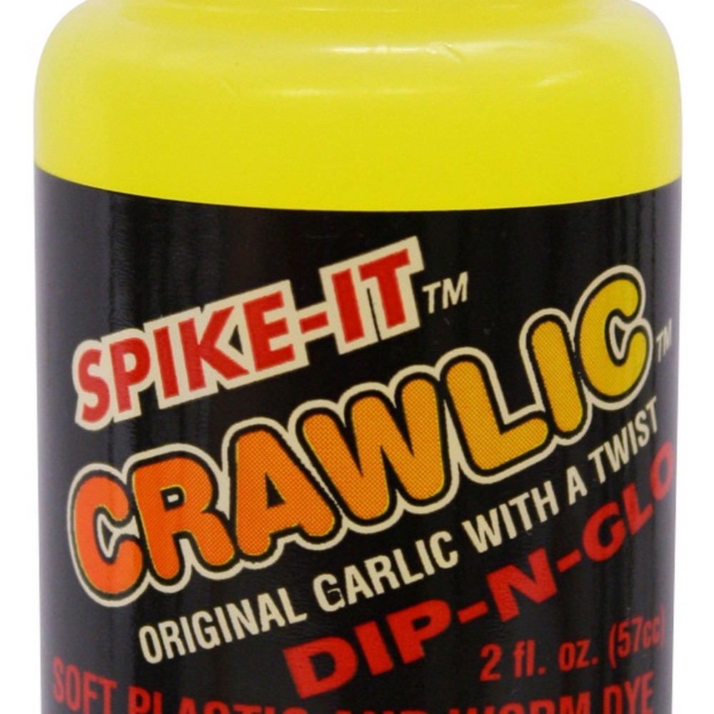 Spike-It Crawlic Dip-in-glo 2oz Bottle Fire Red Soft Plastic Lure