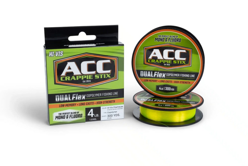 ACC Crappie DualFlex Co-Poly 300 Yards Chartreuse Fishing Line