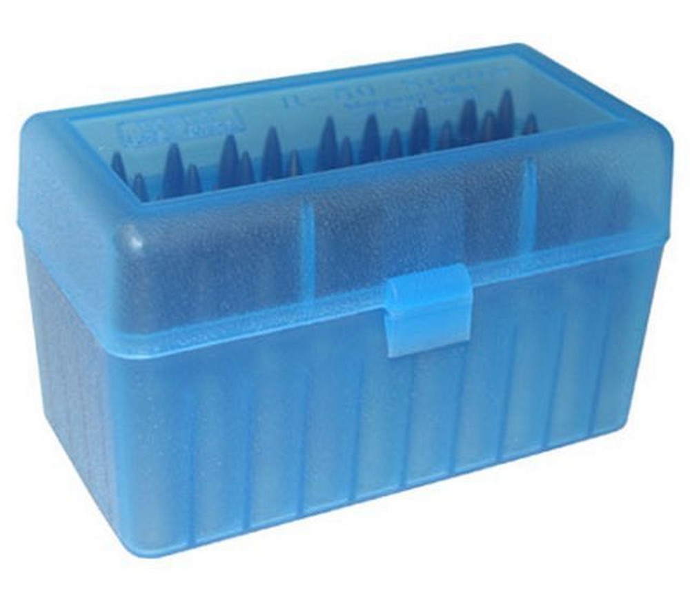 MTM Case Gard R-50 Series 50 Rounds Plastic Blue Ammunition Box ...